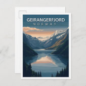 ビューティフルプレイスギランゲルフィヨルドノルウェートラベル ポストカード (正面/裏面)