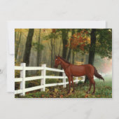 ビューティフルベイホースオータムフィールド秋誕生日 招待状 (裏面)