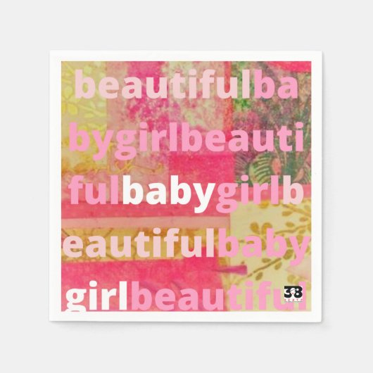 ビューティフルベビーガールコレクション スタンダードカクテルナプキン (正面)