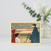 ビューティフルベルエポケオランダヴィンテージ自転車広告 ポストカード (スタンド正面)