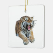 ビューティフルベンガルタイガー顔&ティースフォト セラミックオーナメント (左)