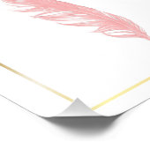 ビューティフルペンシルスケッチピンクフェザー誕生日 フォトプリント (角)