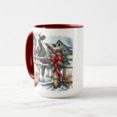 ビューティフルホリデーカウウィズ(鳥)ショウジョウコウカンチョウ パーソナライズされた マグカップ (正面左)