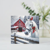 ビューティフルホリデーホースと(鳥)ショウジョウコウカンチョウ パーソナライズされた シーズンカード (スタンド正面)