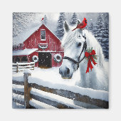 ビューティフルホリデーホースと（鳥）ショウジョウコウカンチョウ マグネット (正面)