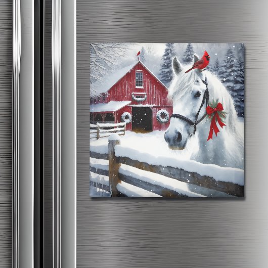 ビューティフルホリデーホースと（鳥）ショウジョウコウカンチョウ マグネット