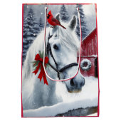 ビューティフルホリデーホースと（鳥）ショウジョウコウカンチョウ ミディアムペーパーバッグ (裏面)