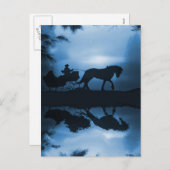 ビューティフルホリデーホース描スレイポストカード シーズンポストカード (正面/裏面)