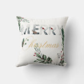 ビューティフルホリデーメリークリスマススノーウィーホワイトキツネ クッション (裏面)