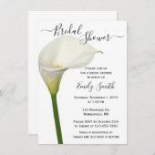 ビューティフルホワイトカラリリーフローラブライダルシャワー 招待状 (正面/裏面)