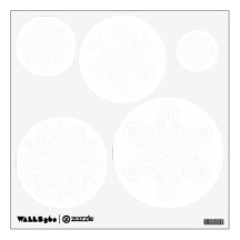 ビューティフルホワイトスノーフレークスウォールデカール