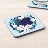 ビューティフルホワイトドーヴフローラリース コースター (左側)