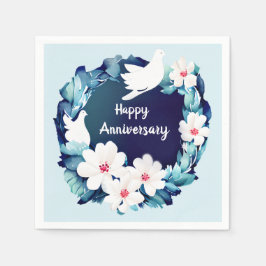 ビューティフルホワイトドーヴフローラリース スタンダードカクテルナプキン