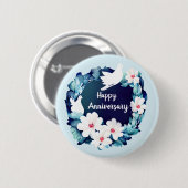 ビューティフルホワイトドーヴフローラリース 缶バッジ (正面&裏面)