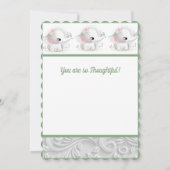 ビューティフルホワイトベビーゾウ サンキューカード (裏面)