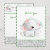 ビューティフルホワイトベビーゾウ サンキューカード (正面/裏面)