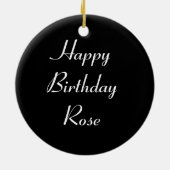 ビューティフルホワイトペチュニアカスタム誕生日 セラミックオーナメント (裏面)