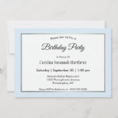 ビューティフルホワイトホースアパルーサフォト誕生日 招待状 (裏面)