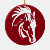 ビューティフルホワイトホースオーナメント セラミックオーナメント (正面)