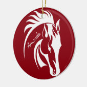 ビューティフルホワイトホースオーナメント セラミックオーナメント (左)