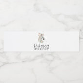 ビューティフルホワイトホースヘッドボホフローラ誕生日 ペットボトルラベル (シングルラベル)