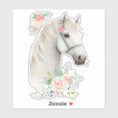 ビューティフルホワイトホースヘッドボホフローラ シール (シート)