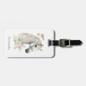 ビューティフルホワイトホースヘッドボホフローラ ラゲッジタグ (正面横)