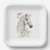 ビューティフルホワイトホースボホフローラ ペーパープレート (正面)