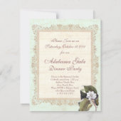 ビューティフルホワイトマグノリアフォーマルディナーパーティー 招待状 (裏面)