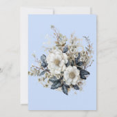 ビューティフルホワイトローズつる植物ブルー葉ズ 招待状 (裏面)