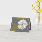 ビューティフルホワイトローズフラワーかわいらしハッピーバースデー カード (黄色い花)