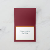 ビューティフルホワイトローズフラワーかわいらしハッピーバースデー カード (内部)