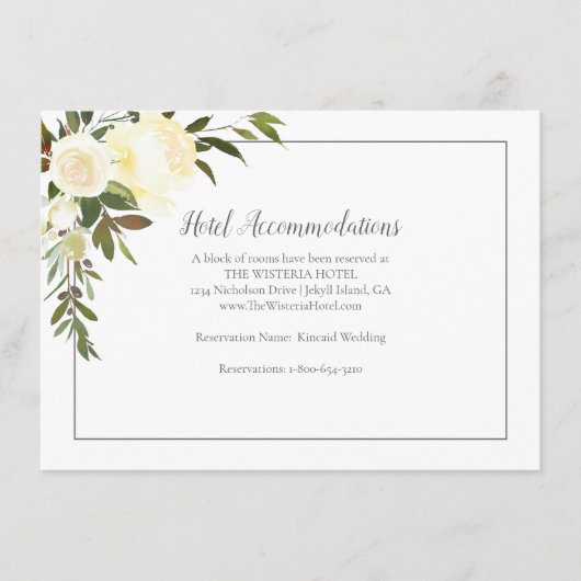 ビューティフルホワイトローズフローラホテル宿泊施設 エンクロージャーカード (正面)