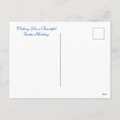 ビューティフルホワイト回転木馬ホースハッピーイースター シーズンポストカード (裏面)