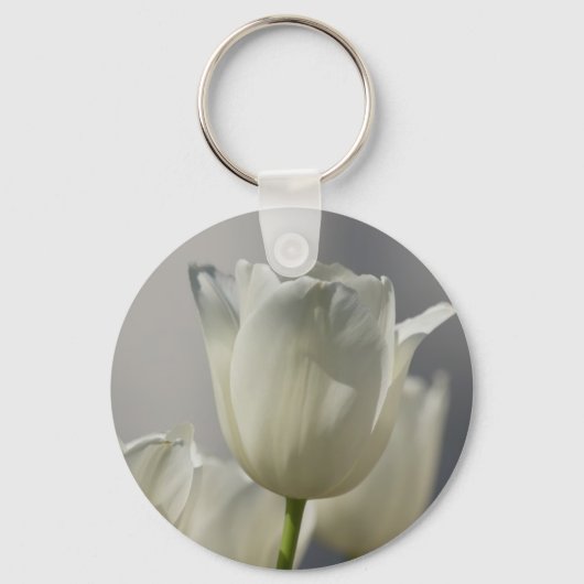 ビューティフルホワイト春チューリップ キーホルダー (正面)
