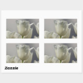 ビューティフルホワイト春チューリップ 長方形シール (シート)