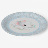 ビューティフルホワイト男の赤ちゃんゾウ ペーパープレート (アングル)