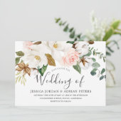 ビューティフルホワイト&赤面フローラオールシーズ結婚ンズ 招待状 (スタンド正面)