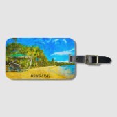 ビューティフルホンジュラス海ビュー絵を描油 ラゲッジタグ (正面横)