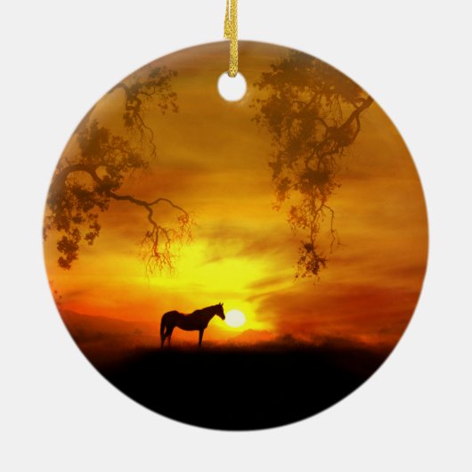 ビューティフルホースアンドサンライズオーナメント セラミックオーナメント (裏面)