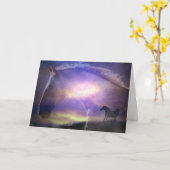 ビューティフルホースアート誕生日カード カード (黄色い花)