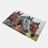 ビューティフルホースドパーソナライズされたアマット ドアマット (アングル)