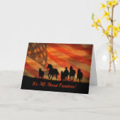 ビューティフルホースフリーダム7月4日カード カード (黄色い花)