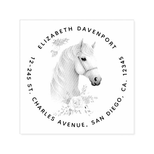 ビューティフルホースヘッドボホフローラ セルフインキングスタンプ (デザイン)