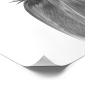 ビューティフルホースヘッドポートレート白黒 ポスター (角)