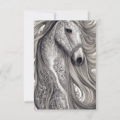 ビューティフルホースモダンスクリプト誕生日フラット サンキューカード (裏面)