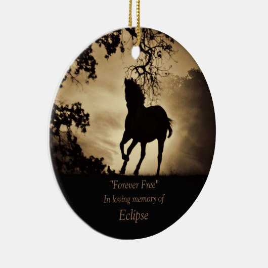 ビューティフルホース悔やみや弔慰メモリアルカスタムトリビュート セラミックオーナメント (右)