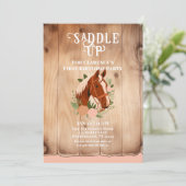 ビューティフルホース素朴カントリーファースト誕生日 招待状 (スタンド正面)