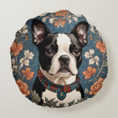 ビューティフルボストンテリアウィリアムインスパイアモリス ラウンドクッション (裏面)