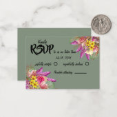ビューティフルボタニカルフローラガーデンセージRSVPカード ノートカード (正面/裏面インサイチュ)